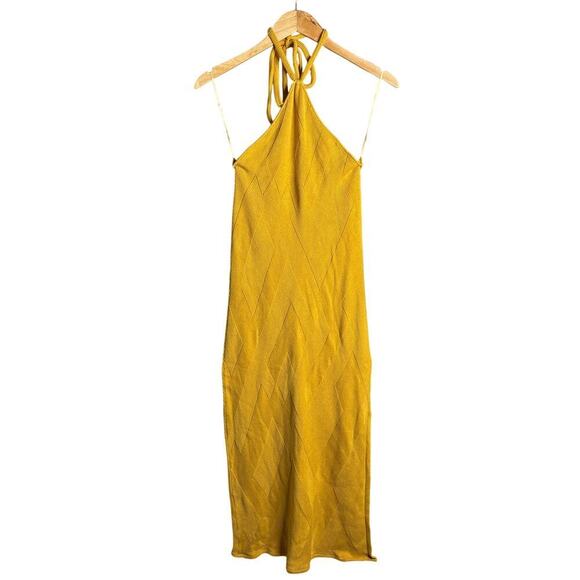 Free People Kristy Sweater Midi Dress Fade Yellow Size M - Picture 4 of 7